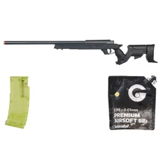 Well MB04 Bolt-Action Airsoft Sniper Rifle w/ Adjustable Stock, Black