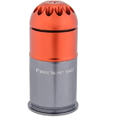 Lancer Tactical Aluminum 80-Round Gas Grenade Shell for 40mm Launchers, Orange/Silver