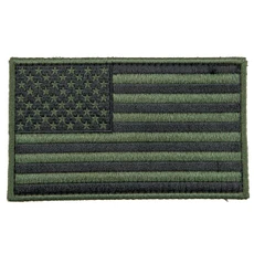 Large Embroidered Forward US Flag Patch, OD Green