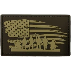 Stars & Stripes Warriors PVC Patch, Tan