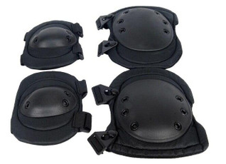 Lancer Tactical Knee and Elbow Pad Set, Black Lancer Tactical Knee and Elbow Pad Set, Black