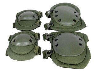Lancer Tactical Knee and Elbow Pad Set, OD Green Lancer Tactical Knee and Elbow Pad Set, OD Green