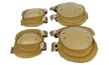 Lancer Tactical Knee and Elbow Pad Set, Tan Lancer Tactical Knee and Elbow Pad Set, Tan