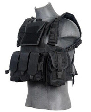 Lancer Tactical Modular Chest Rig with Pouches, Black Lancer Tactical Modular Chest Rig with Pouches, Black