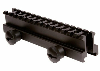 UTG High Profile Riser Mount, 1 Saddle Height, See Through Picatinny Rail, 13 Slots UTG High Profile Riser Mount, 1 Saddle Height, See Through Picatinny Rail, 13 Slots