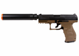 Walther PPQ Combat Airsoft Spring Pistol Kit with Fake Silencer and Extra Magazines and BBs, Dark Earth Walther PPQ Combat Airsoft Spring Pistol Kit with Fake Silencer and Extra Magazines and BBs, Dark Earth