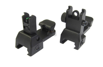Set of Front and Rear Flip-Up Sights by ASG, Fiber Optic Set of Front and Rear Flip-Up Sights by ASG, Fiber Optic