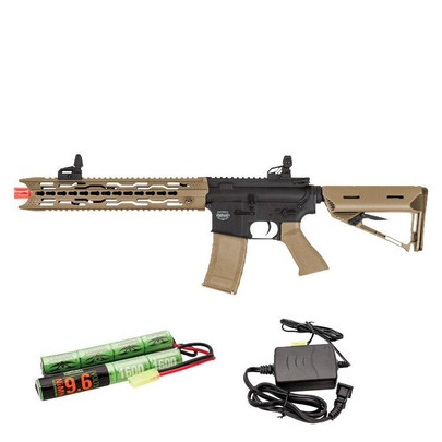 Valken Battle Machine AEG V2.0 TRG-L Black/FDE Tan w/ Battery and Charger