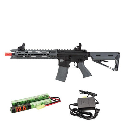 Valken Battle Machine AEG V2.0 TRG-M Carbine, Black/Grey / Battery and Charger