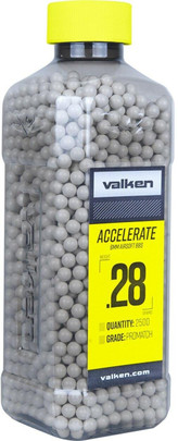 Valken Accelerate 0.28g BBs, 2500 CT, White