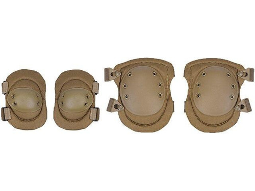 Lancer Tactical Nylon Elbow and Knee Pads, Tan