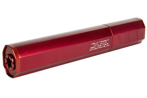 Helix Trident Mock Airsoft Suppressor, Red CW or CCW