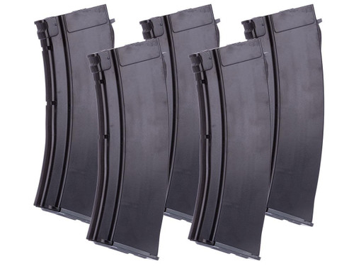 MAG 100 Round Mid-cap Magazine For AK Airsoft AEG Rifle, 5 Pack, Plum