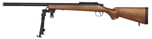 AGM Bolt Action Airsoft Sniper Rifle with Bipod, Wood