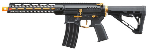 Zion Arms R15 Mod 1 Long Rail Airsoft Rifle with Delta Stock, Black/Gold