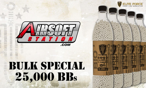 Elite Force Biodegradable Airsoft BBs, 0.28g, 25K Bulk Deal