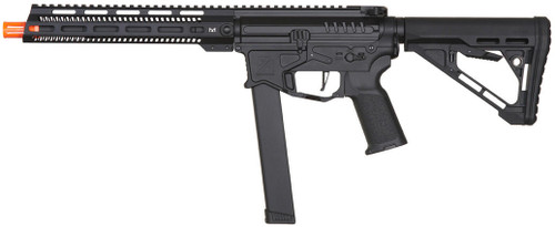 Zion Arms R&D Precision Licensed PW9 Mod 1 Long Rail Airsoft Rifle with Delta Stock, Black