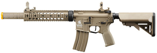 Lancer Tactical Hybrid M4 Gen2 SD AEG Airsoft Rifle with Mock Suppressor, Tan