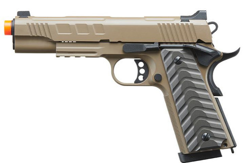 KJW Competition Style M45 KP-16 CO2 Gas Blow Back Airsoft Pistol, Tan