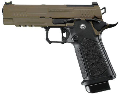 ARCTURUS Vanguard 4.3" Hi-Capa GBB Airsoft Pistol w/ Optics Ready Slide, Black/Tan