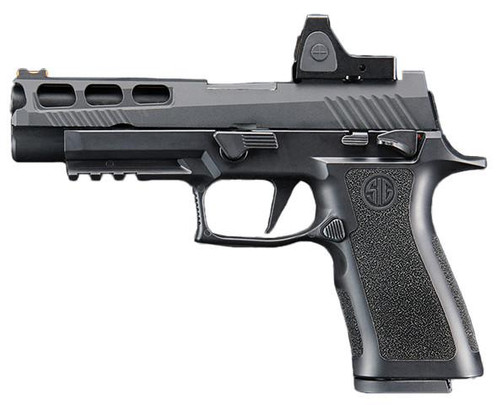 Sig Sauer Proforce P320 XCarry GBB Airsoft Pistol w/ PH+ P320/M17 Slide & Lancer Tactical Red Dot Reflex Sight, Black