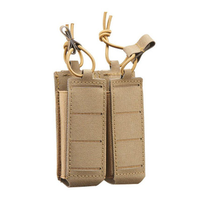 Lancer Tactical Laser Cut Open Top Double Pistol Magazine Pouch, Tan