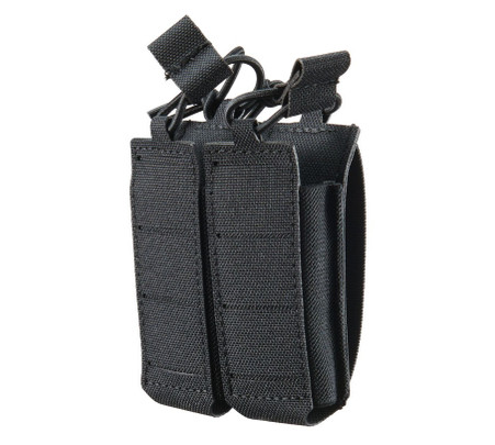 Lancer Tactical Laser Cut Open Top Double Pistol Magazine Pouch, Black