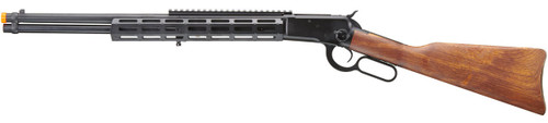 Atlas Custom Works M1873 "Mares Leg" Long Barreled Lever Action Airsoft Green Gas Rifle w/ M-LOK Rail, Stealth Black