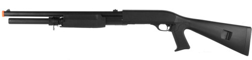 ASG Licensed Franchi SAS 12 Pump Action 3-Shot Spring Airsoft Shotgun, Black