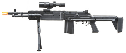 UK Arms Spring Sniper Airsoft Rifle and P618 Pistol Combo with Laser and Flashlight, Black