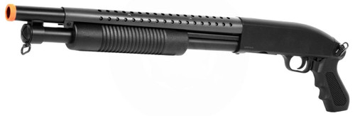 Double Eagle Airsoft Shotgun Metal with Tactical Pistol Grip, Black