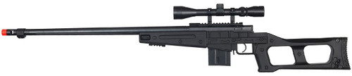 WellFire L96 Bolt Action Airsoft Sniper Rifle w/ Scope, Black