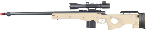 Well MK96 Bolt Airsoft Sniper Rifle w/ Barrel & Rangefinder Scope, Tan