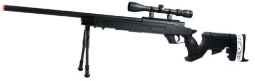 WellFire SR-22 Bolt Action Type 22 Airsoft Sniper Rifle w/ Scope & Bipod, Black