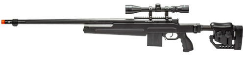 WellFire MB4415 Bolt Action Airsoft Sniper Rifle w/ Scope, Black