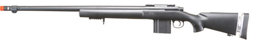 Well M24/M28 Bolt Action Airsoft Sniper Rifle w/ Fixed Stock Fluted Barrel, Black