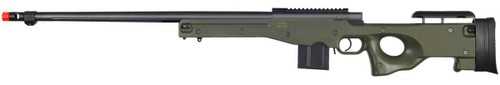 Well L96 Bolt Action Airsoft Sniper Rifle w/ Fluted Barrel Optics Rail, OD Green