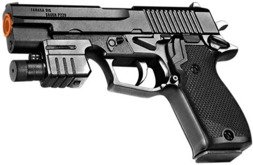 AMA Spring Powered Airsoft Pistol w/ Flashlight, Black