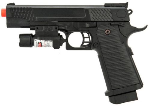 UK Arms P2002B Spring Powered Airsoft Pistol w/ Laser, Black
