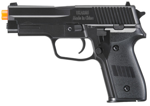 UK Arms P228 Plastic Spring Powered Airsoft Pistol, Black