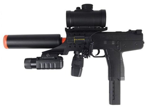 Double Eagle M30P Uzi Spring Airsoft Pistol w/ Accessories, Black