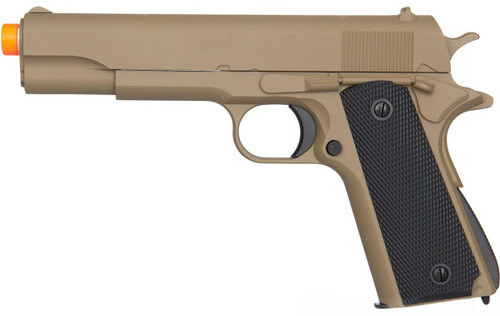 Golden Eagle M1911 Spring Airsoft Pistol w/ Metal Slide, Tan