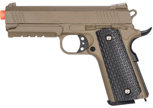 Galaxy G25 Metal 1911 Spring Airsoft Pistol, Dark Earth