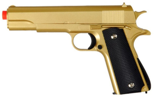 UK Arms 1911 Metal Spring Powered Airsoft Pistol, Gold