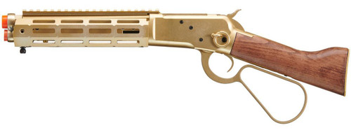 Atlas Custom Works M1873 "Mares Leg" Lever Action Green Gas Airsoft Rifle w/ M-LOK Rail, Gold