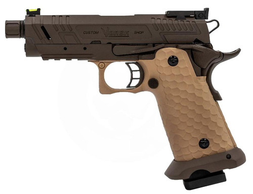 Vorsk CS Compact Vengeance 3.8 Hi-Capa GBB Airsoft Pistol, Bronze/Tan