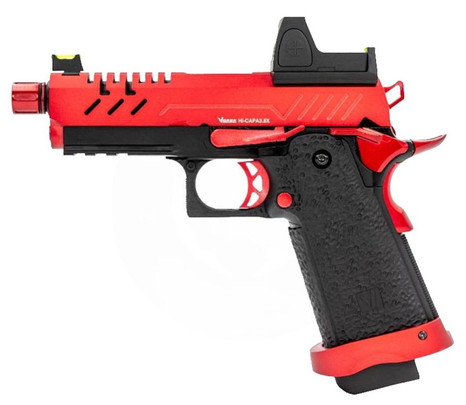 Vorsk 3.8 Hi-Capa Pro GBB Airsoft Pistol w/ Micro Red Dot, Red/Black