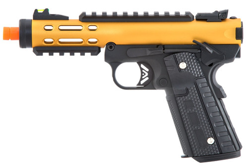 WE-Tech Galaxy 1911 Gas Blowback Airsoft Pistol, Gold Slide w/ Black Lower