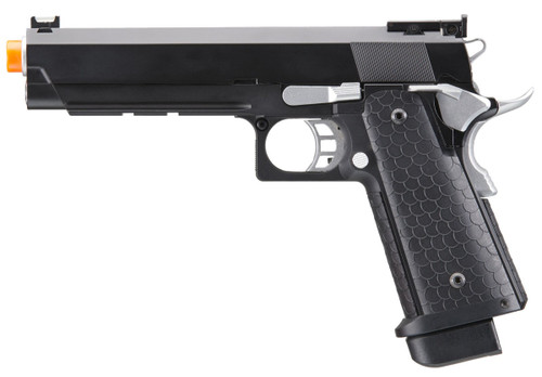 Double Bell Green Gas Hi-Capa 5.1 Gas Blowback Airsoft Pistol, Black w/ Silver Hammer