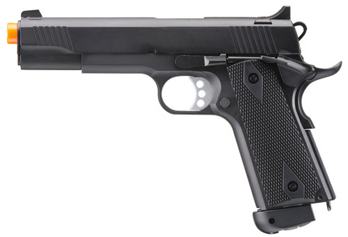 Double Bell CO2 M1911 Blowback Airsoft Pistol w/ Silver Accents, Black